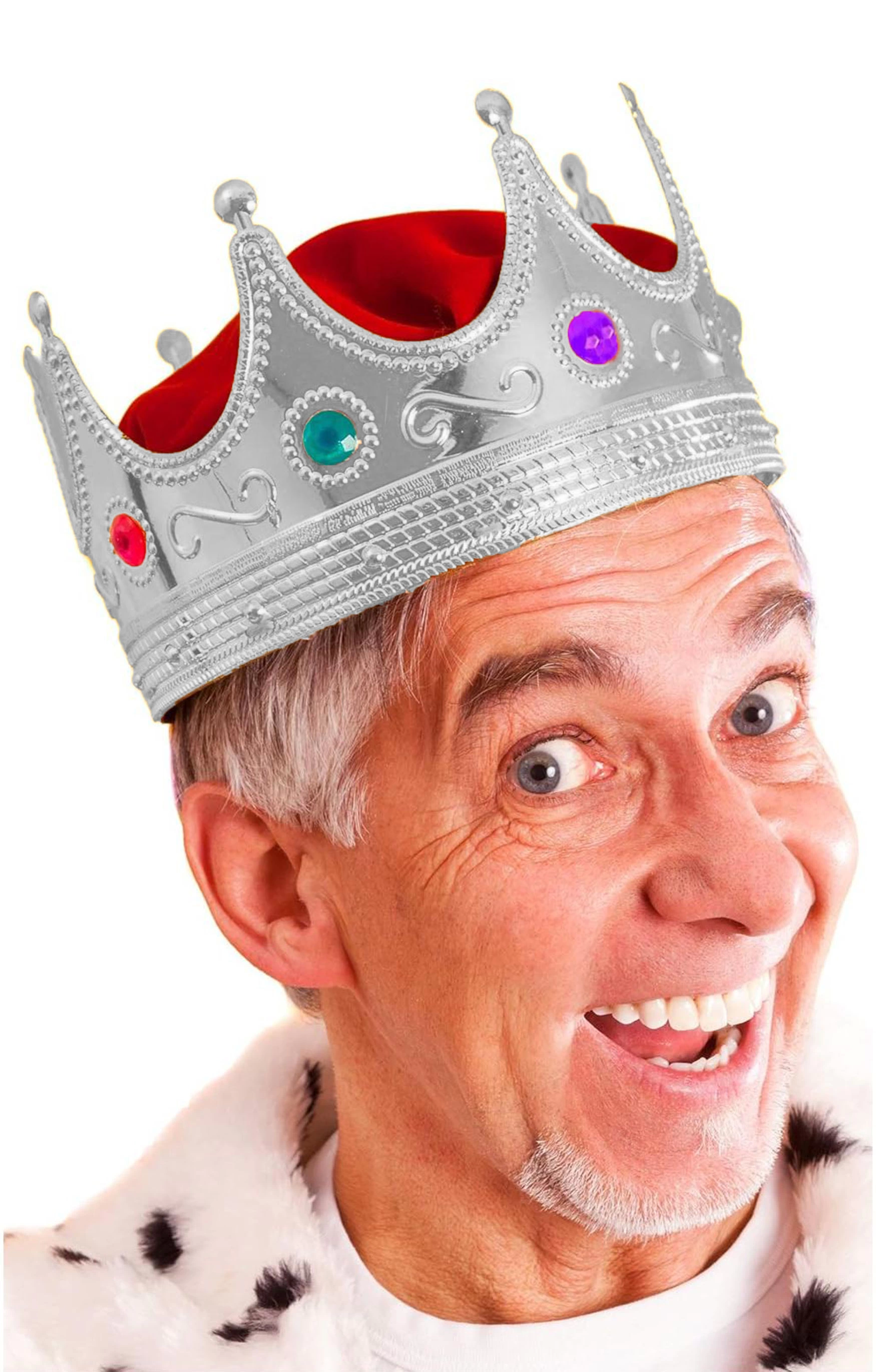 Gümüş Renk Yetişkin Çocuk Uyumlu Kral Tacı Kraliyet Tacı 60 Cm - Lisinya Gümüş Renk Yetişkin Çocuk Uyumlu Kral Tacı Kraliyet Tacı 60 Cm - Lisinya