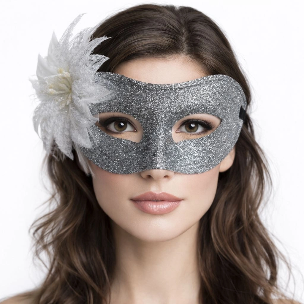 Gümüş Simli Tüylü Balo Maskesi – Kadın Parti Maskeli Balo Maskesi - Lisinya Gümüş Simli Tüylü Balo Maskesi – Kadın Parti Maskeli Balo Maskesi - Lisinya