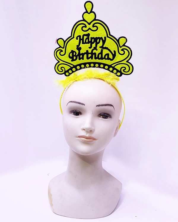 Happy Birthday Neon Sarı Renk Doğum Günü Tacı 24x15 Cm - Lisinya Happy Birthday Neon Sarı Renk Doğum Günü Tacı 24x15 Cm - Lisinya
