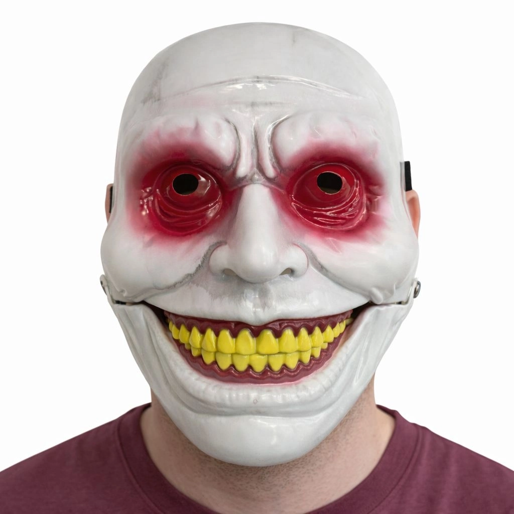 Hareketli Çene Mekanizmalı Korku Maskesi Kırmızı - Lisinya