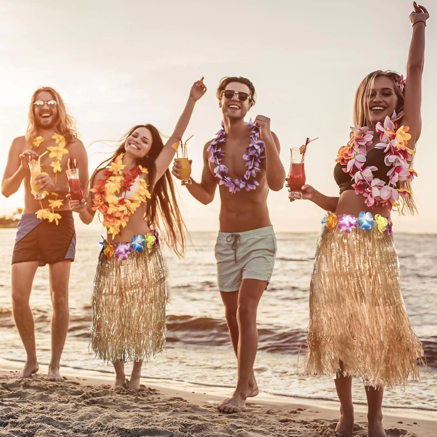 Hawaii Tarzı Hula Eteği – 60 Cm Hasır Naturel Etek - Lisinya