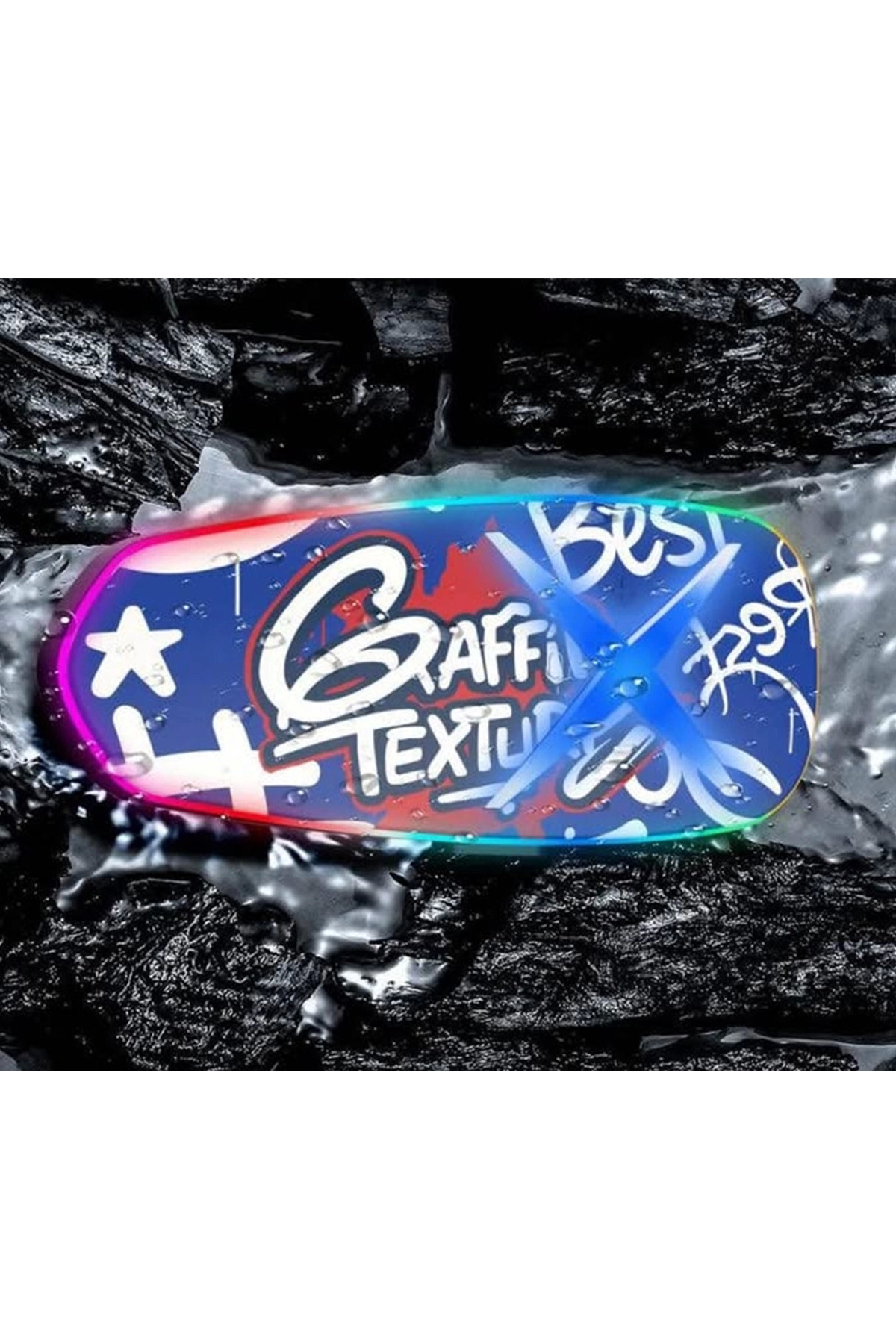 Helmet Graffiti Motor Kask Kulaklık Rgb Modlu Su Geçirmez 6.0 Bluetooth Intercom Yenı Model - Lisinya