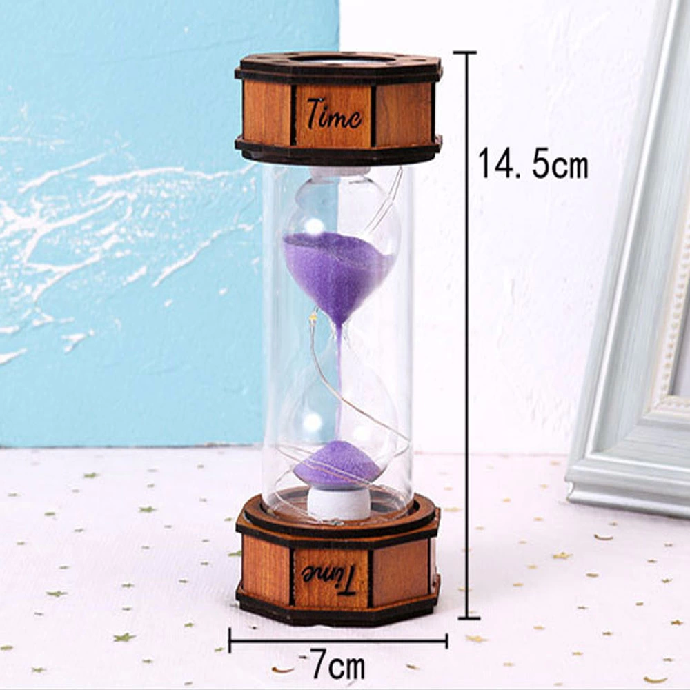 Işikli Dekoratif Ahşap Kum Saati - Lisinya