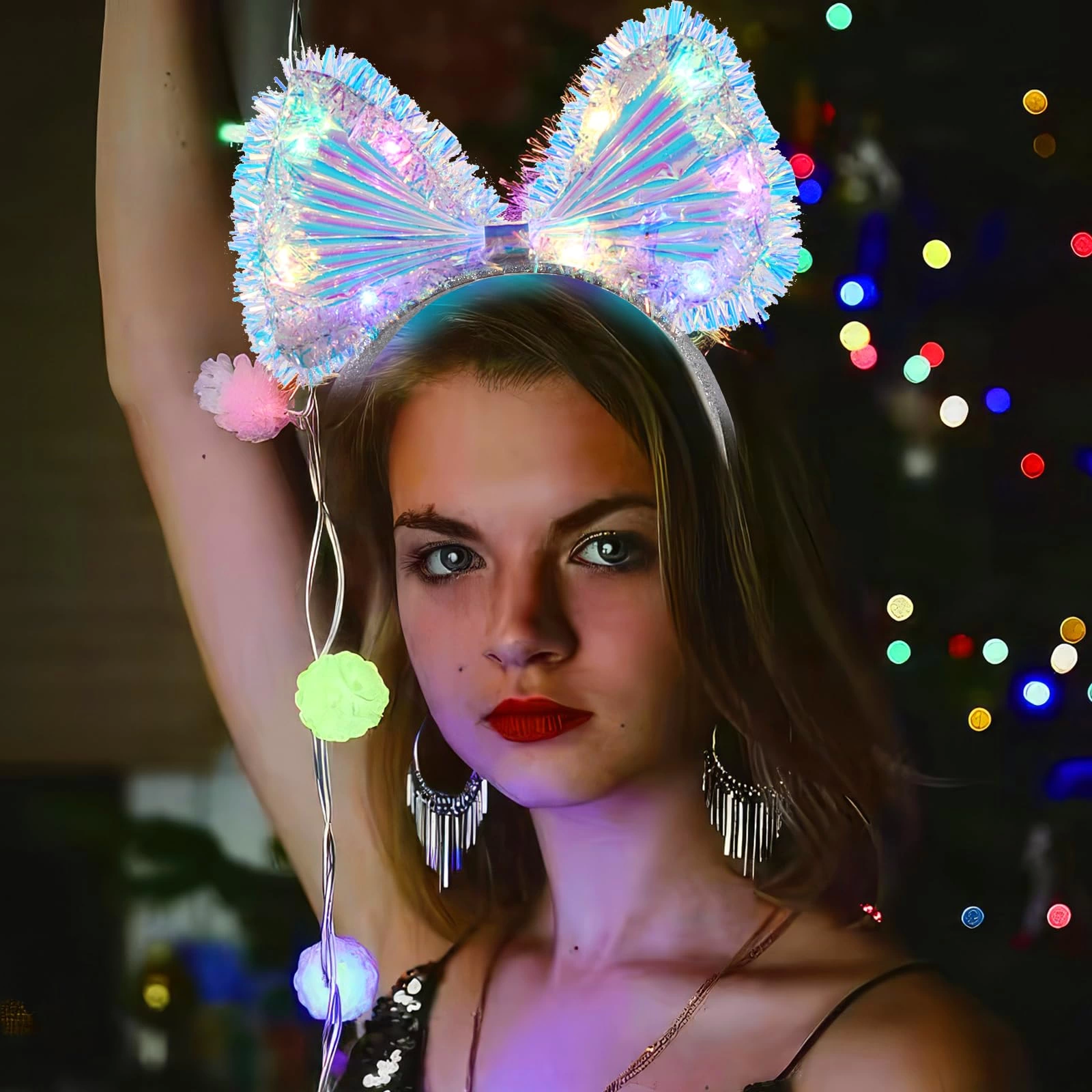 Işıltılı Fiber Fiyonk Gece Tacı Işıklı Ledli Eğlence Tacı 1 Adet 20x21 Cm - Lisinya Işıltılı Fiber Fiyonk Gece Tacı Işıklı Ledli Eğlence Tacı 1 Adet 20x21 Cm - Lisinya