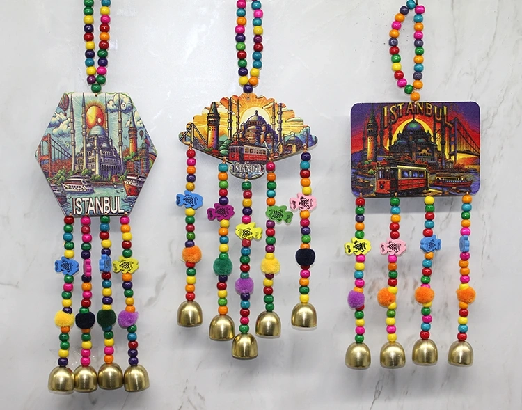 İstanbul Temalı Renkli Boncuklu Asmalı Rüzgar Çanı Alk4572 - Lisinya