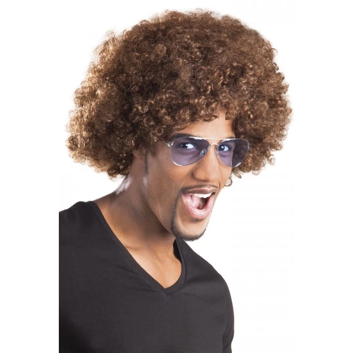 Kahve Renk Kıvırcık Afro Bonus Peruk - Lisinya