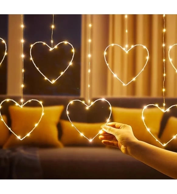 Kalpli Perde Led Işıklar, Sevgililer Günü Romantik Led Aydınlatma - Lisinya Kalpli Perde Led Işıklar, Sevgililer Günü Romantik Led Aydınlatma - Lisinya