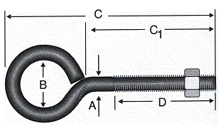 Kapalı Metrik Kanca M4 - 100 Adet - Lisinya