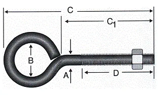 Kapalı Metrik Kanca M5 / 21x80 - 100 Adet - Lisinya