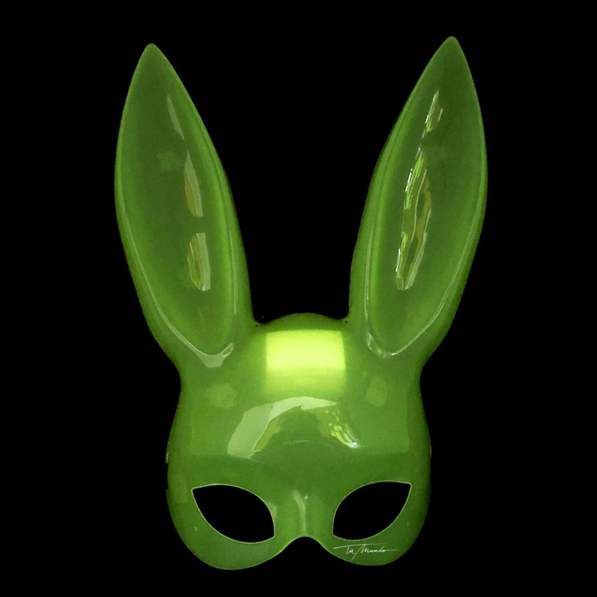 Karanlıkta Parlayan Fosforlu Tavşan Maskesi – Glow Bunny Masquerade Maske (32x22 Cm) - Lisinya