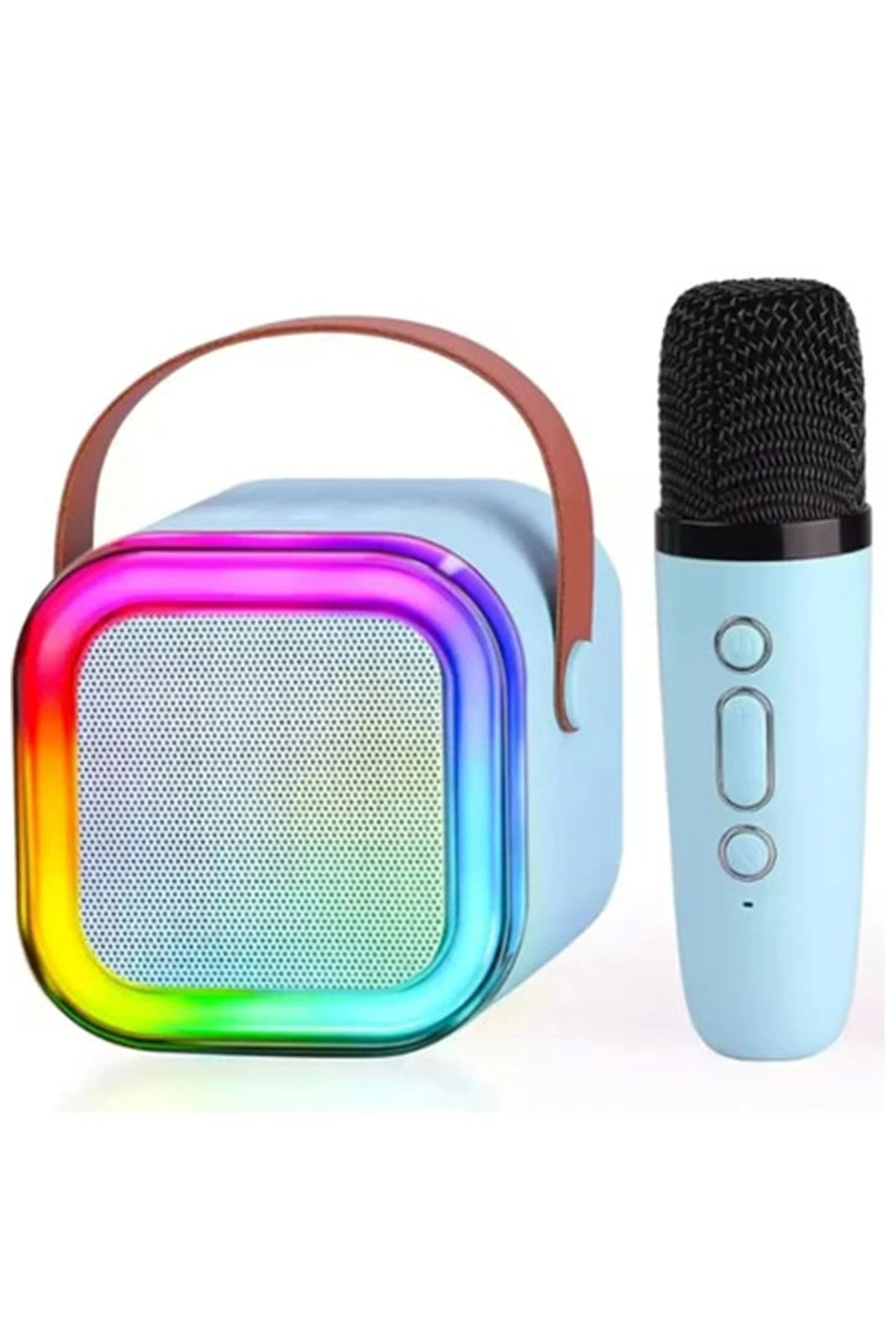 Karaoke Kablosuz Hoparlör Mikrofonlu Rgb Işıklı Bluetooth Speaker Tf Kart/usb Mavi - Lisinya Karaoke Kablosuz Hoparlör Mikrofonlu Rgb Işıklı Bluetooth Speaker Tf Kart/usb Mavi - Lisinya