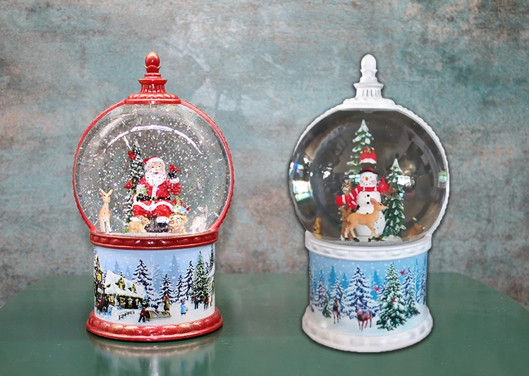 Kardan Adam Ve Noel Babalı Işıklı Müzikli Kar Küresi Alk3183 - Lisinya