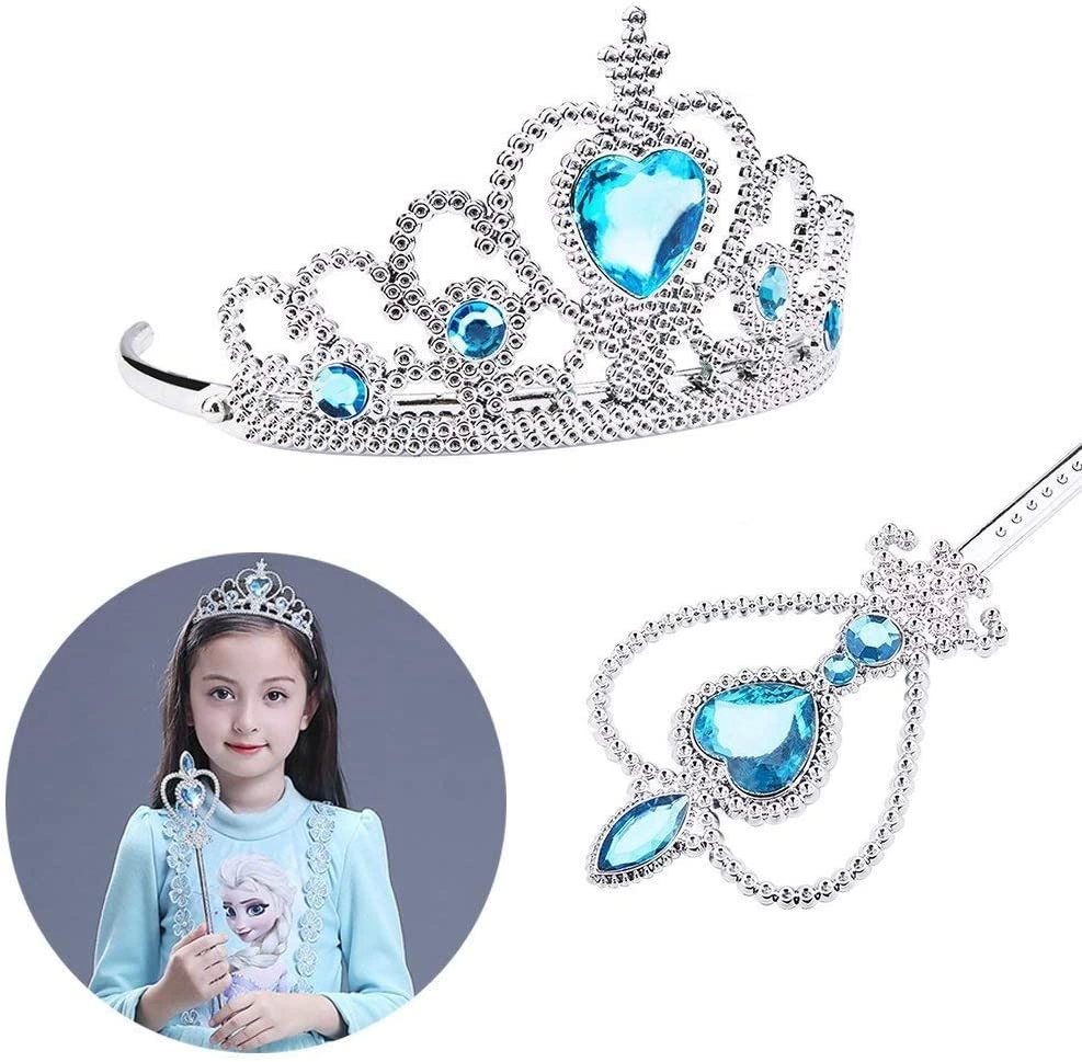 Karlar Ülkesi Elsa Mavi Kalpli Taç Ve Mavi Asa Seti Çocuk Boy - Lisinya Karlar Ülkesi Elsa Mavi Kalpli Taç Ve Mavi Asa Seti Çocuk Boy - Lisinya
