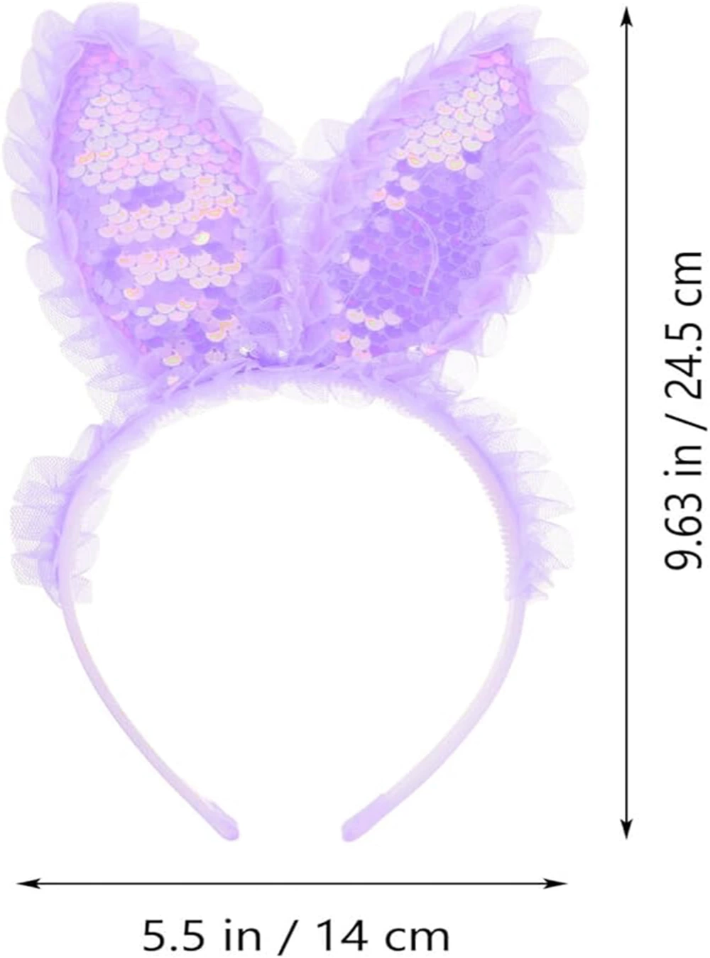 Kenarları Dantelli Mor Pullu Payetli Led Işıklı Tavşan Kulak Taç 23x19 Cm - Lisinya Kenarları Dantelli Mor Pullu Payetli Led Işıklı Tavşan Kulak Taç 23x19 Cm - Lisinya