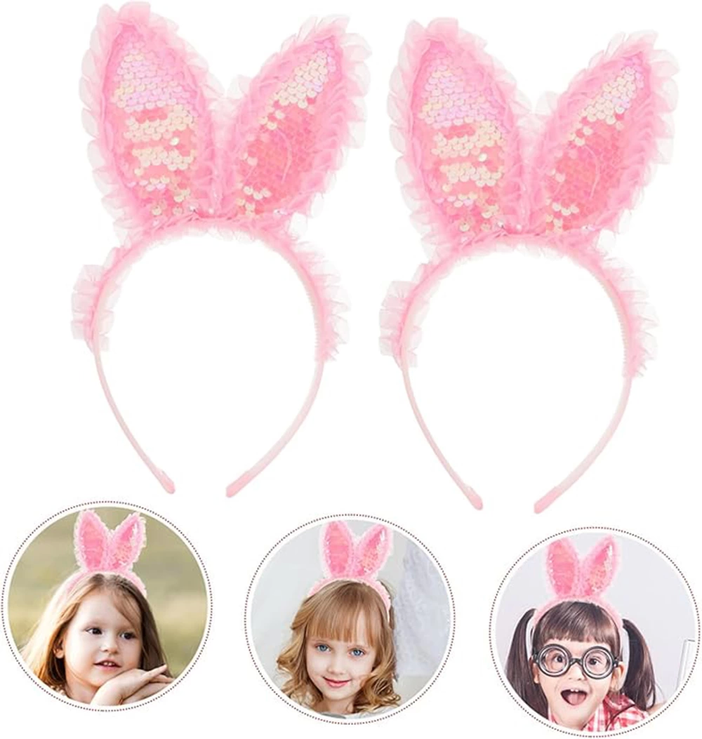 Kenarları Dantelli Pembe Pullu Payetli Led Işıklı Tavşan Kulak Taç 23x19 Cm - Lisinya Kenarları Dantelli Pembe Pullu Payetli Led Işıklı Tavşan Kulak Taç 23x19 Cm - Lisinya