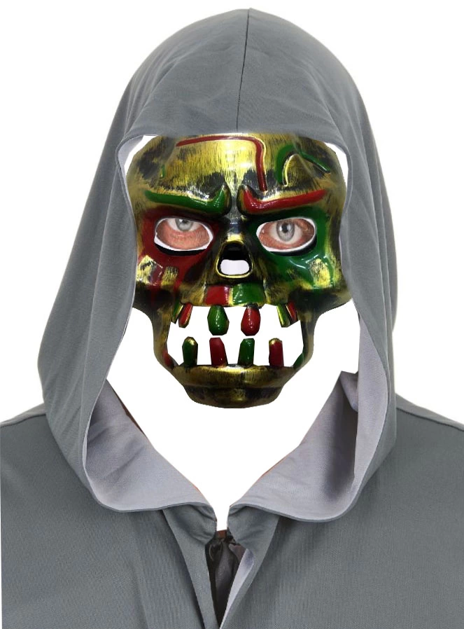 Kırmızı Kanlı Dişli Dracula Kafatası Maskesi Altın Renk - Lisinya Kırmızı Kanlı Dişli Dracula Kafatası Maskesi Altın Renk - Lisinya