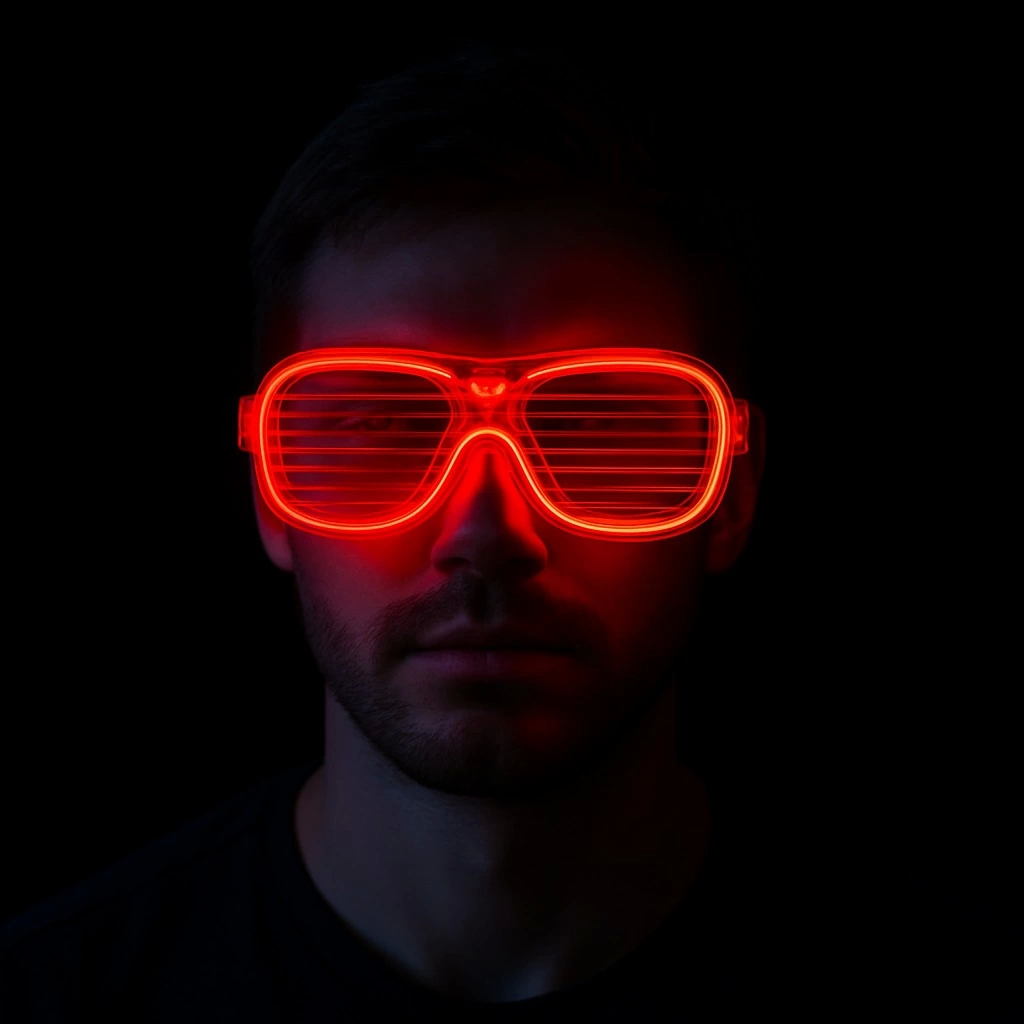 Kırmızı Led Işıklı Parti Gözlüğü - Neon Glow Şerit Gözlük 3 Modlu - Lisinya Kırmızı Led Işıklı Parti Gözlüğü - Neon Glow Şerit Gözlük 3 Modlu - Lisinya