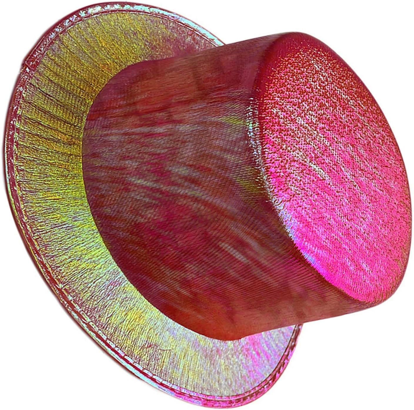 Kırmızı Renk Işıltılı Hologram Kumaş Kaplama Fötr Silindir Şapka Yetişkin Boy - Lisinya Kırmızı Renk Işıltılı Hologram Kumaş Kaplama Fötr Silindir Şapka Yetişkin Boy - Lisinya