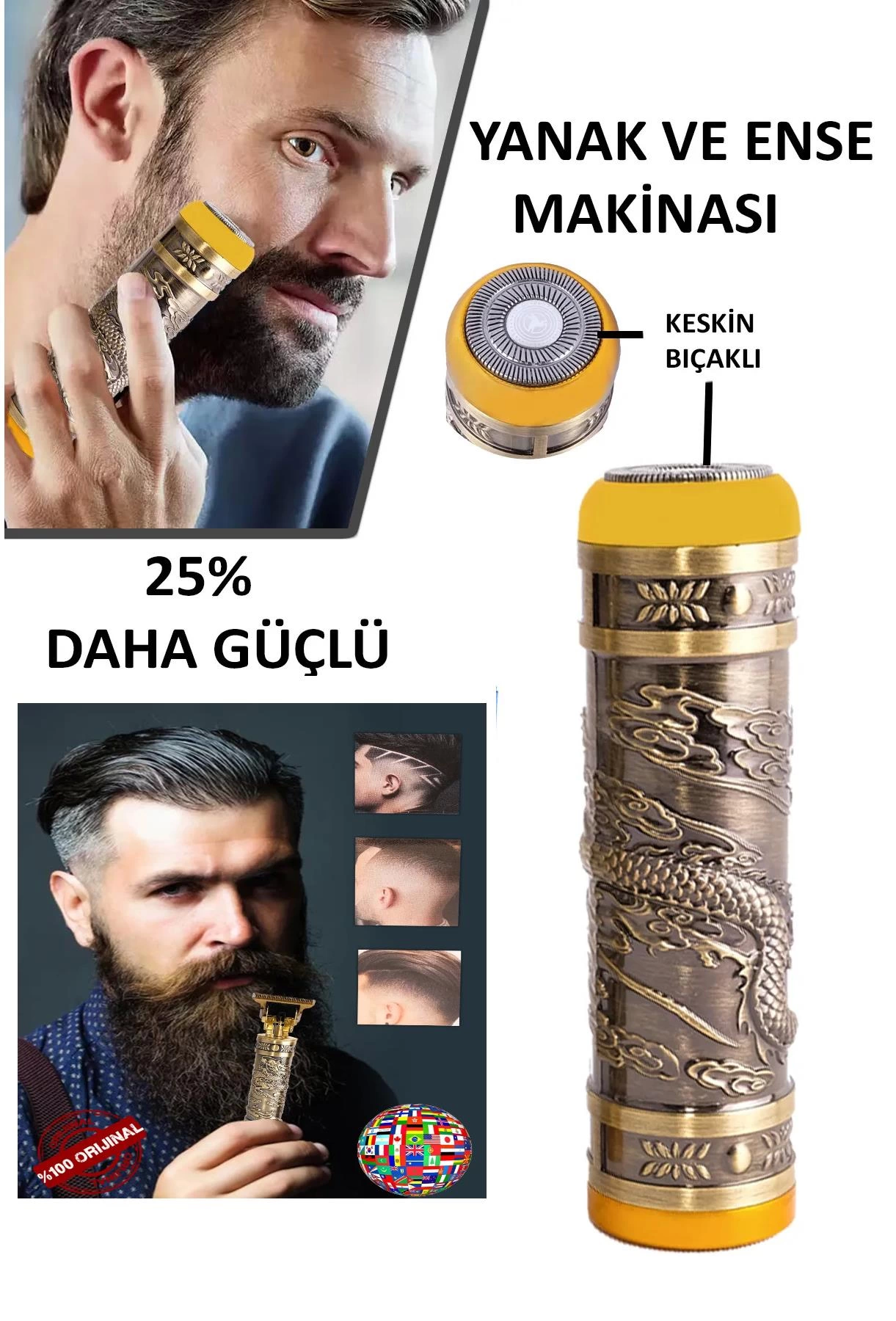 Kp-2074 2 İn 1 Profosyonel Suya Dayanaklı Ense Ve Yanak Makinası - Lisinya