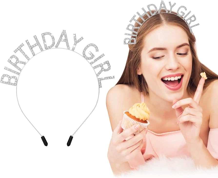 Kristal Taşlı Gümüş Birthday Girl Yazılı Doğum Günü Parti Tacı 19x11 Cm - Lisinya Kristal Taşlı Gümüş Birthday Girl Yazılı Doğum Günü Parti Tacı 19x11 Cm - Lisinya