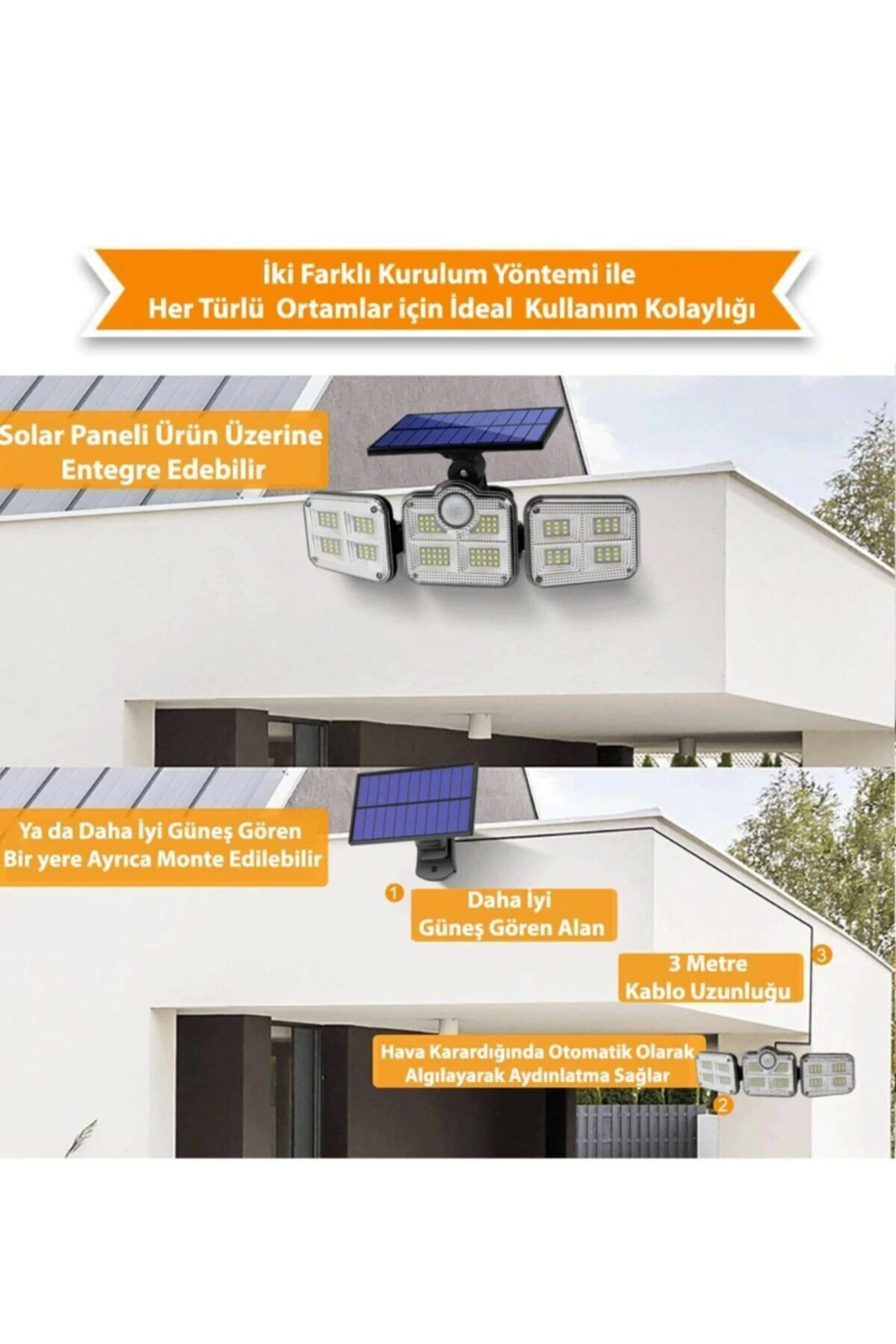 Kumandalı Solar Güneş Enerjili 122 Ledli Hareket Sensörlü Bahçe Aydınlatma Sokak Lambası - Lisinya Kumandalı Solar Güneş Enerjili 122 Ledli Hareket Sensörlü Bahçe Aydınlatma Sokak Lambası - Lisinya