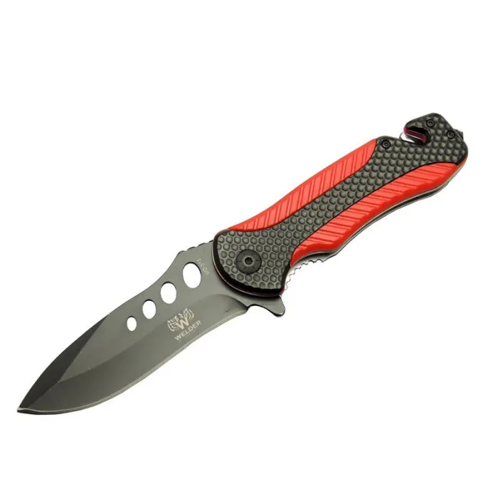 Kurtarma Çakısı Kırmızı 22 Cm Yarı Otomatik , Kemerlikli - Lisinya Kurtarma Çakısı Kırmızı 22 Cm Yarı Otomatik , Kemerlikli - Lisinya