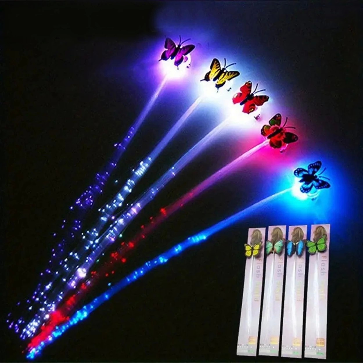 Led Fiber Optik Işıklı Kelebek Saç Klipsi 1 Adet - Lisinya Led Fiber Optik Işıklı Kelebek Saç Klipsi 1 Adet - Lisinya