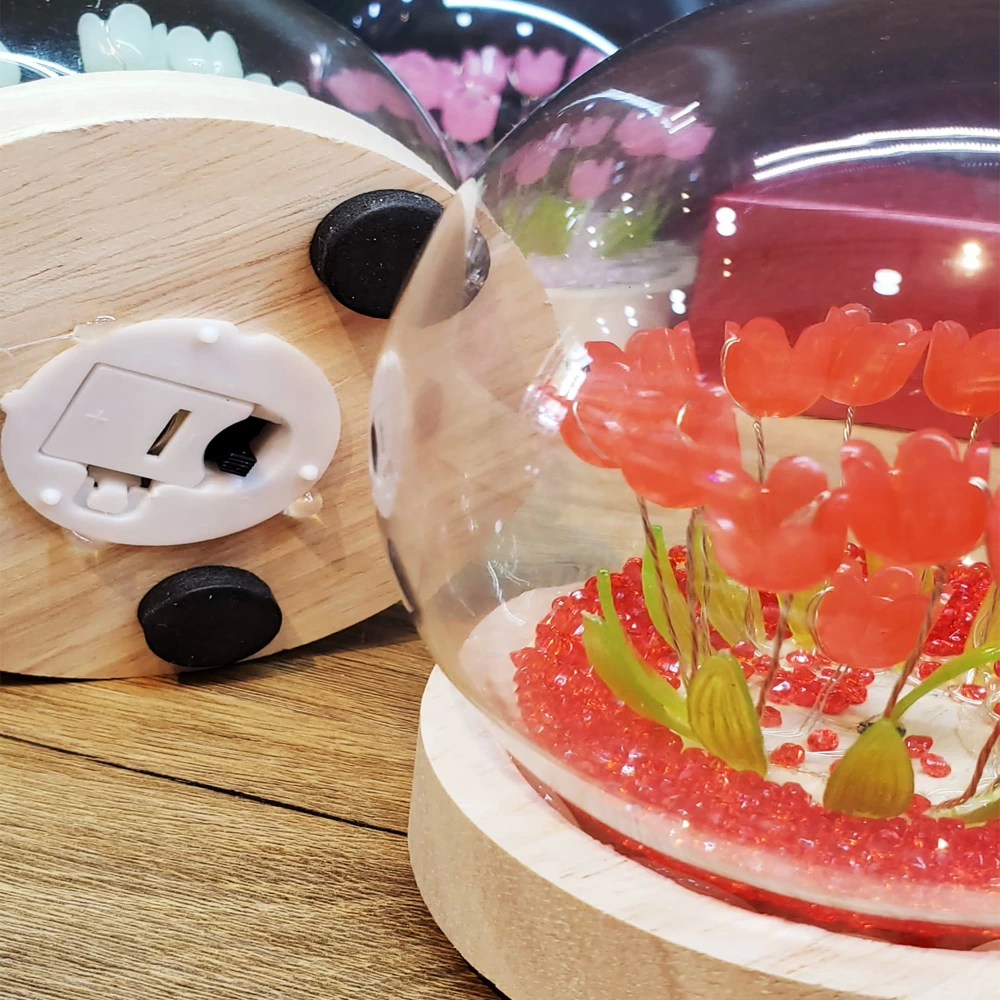 Led Işıklı Lale Cam Fanus - Lisinya