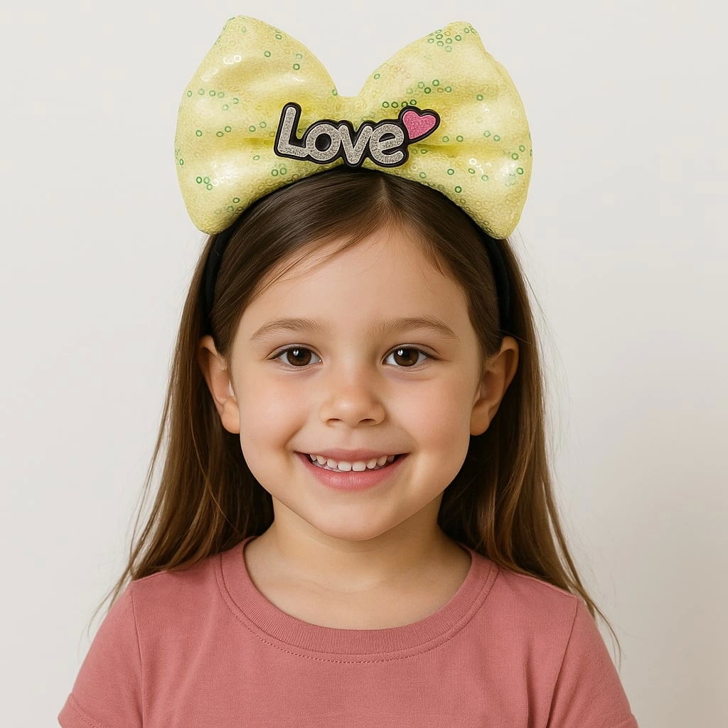 Led Işıklı Love Yazılı Sarı Fiyonk Taç – Kız Çocuk Parti Tacı - Lisinya Led Işıklı Love Yazılı Sarı Fiyonk Taç – Kız Çocuk Parti Tacı - Lisinya