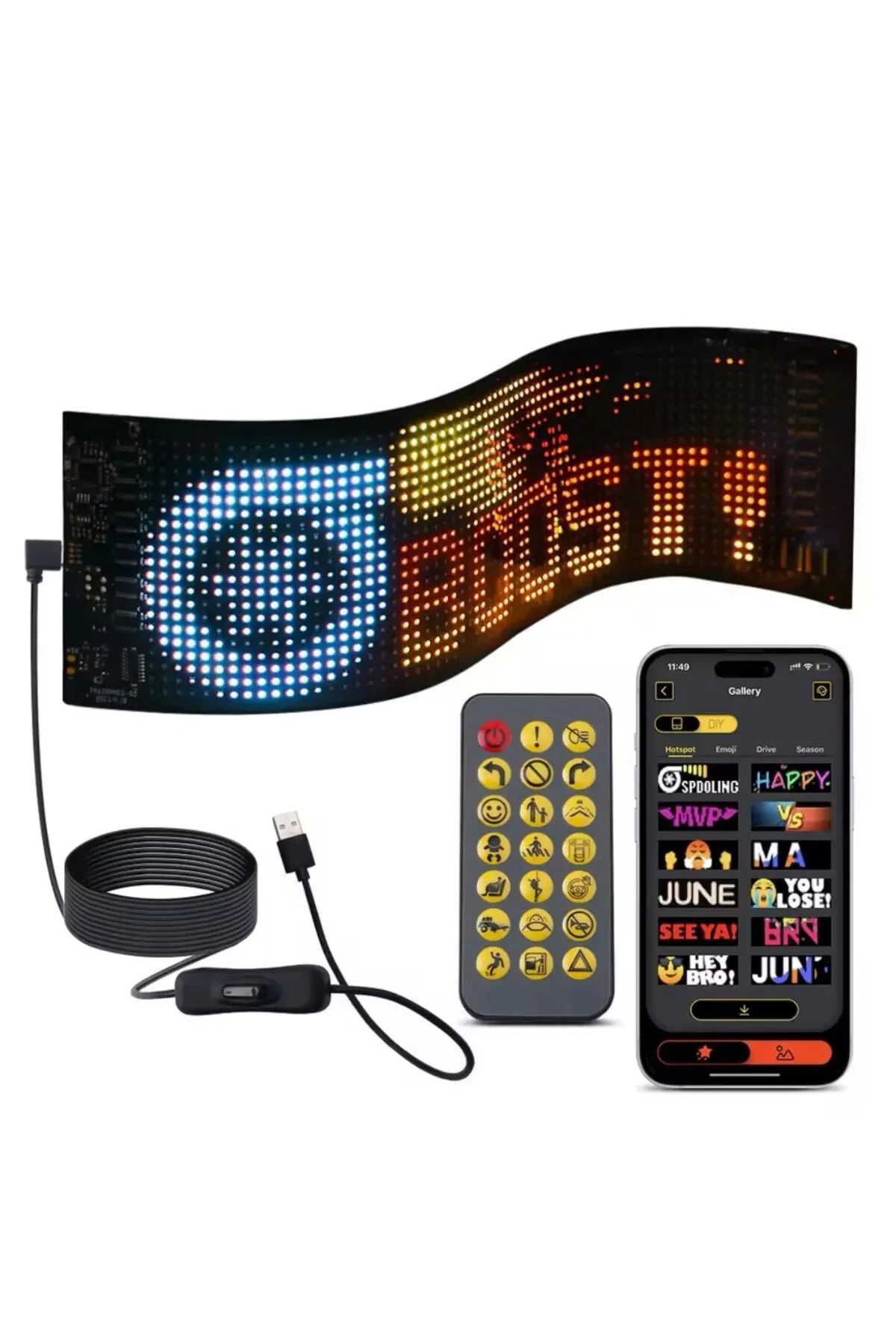 Led Panel Cama Yapışan Telefon Kontrollü Led Ekran Panel 16*64 Led Sayısı - Lisinya Led Panel Cama Yapışan Telefon Kontrollü Led Ekran Panel 16*64 Led Sayısı - Lisinya