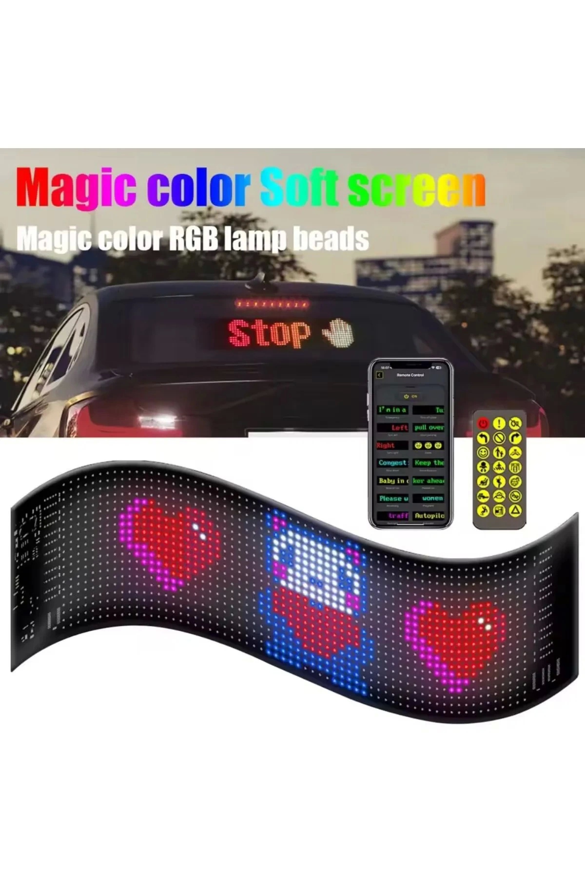 Led Panel Cama Yapışan Telefon Kontrollü Led Ekran Panel 16*64 Led Sayısı - Lisinya Led Panel Cama Yapışan Telefon Kontrollü Led Ekran Panel 16*64 Led Sayısı - Lisinya