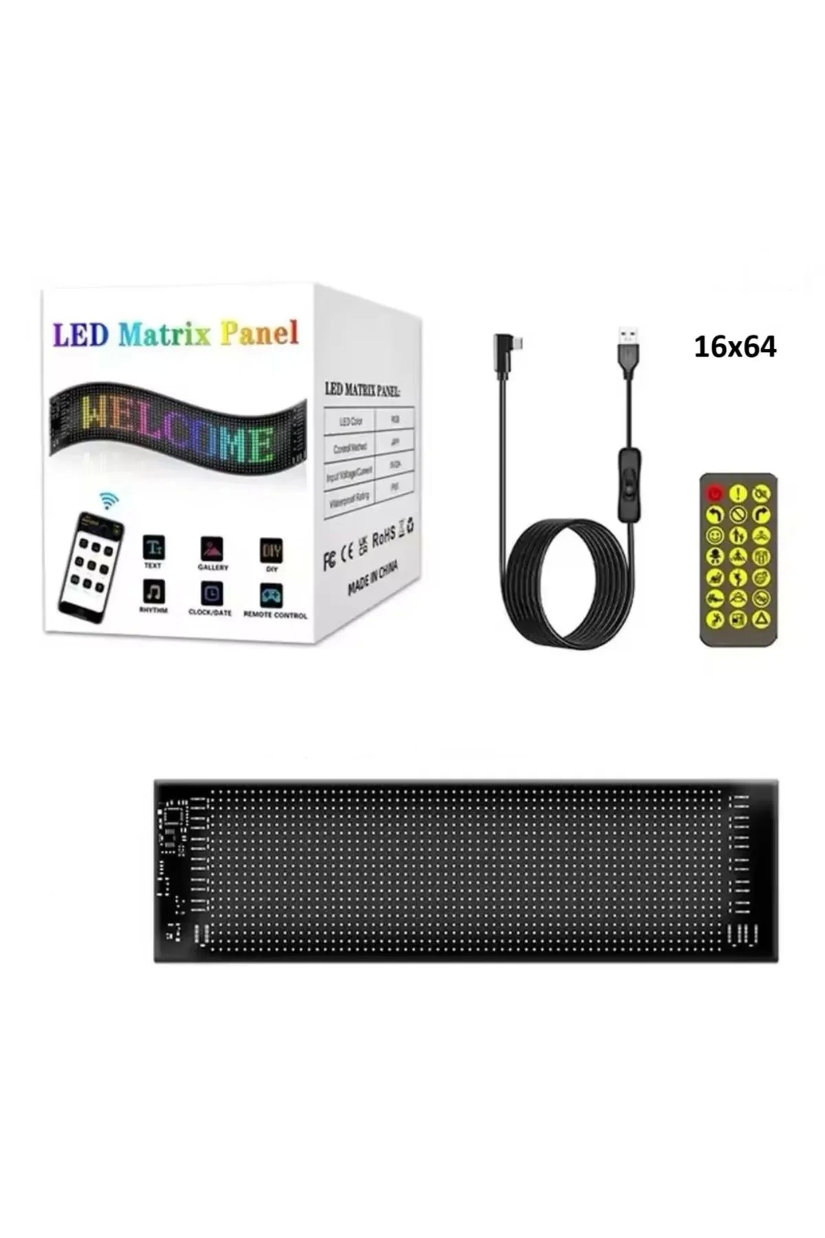 Led Panel Cama Yapışan Telefon Kontrollü Led Ekran Panel 16*64 Led Sayısı - Lisinya Led Panel Cama Yapışan Telefon Kontrollü Led Ekran Panel 16*64 Led Sayısı - Lisinya