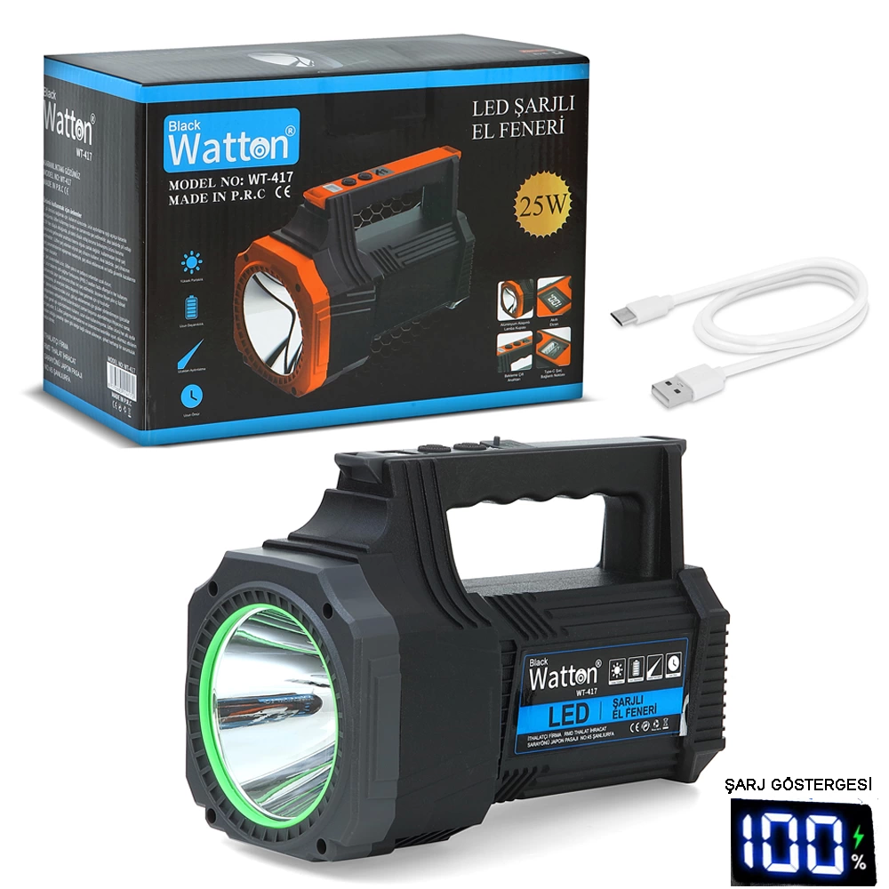Led Şarjlı El Feneri 25w Wt-417 - Lisinya Led Şarjlı El Feneri 25w Wt-417 - Lisinya