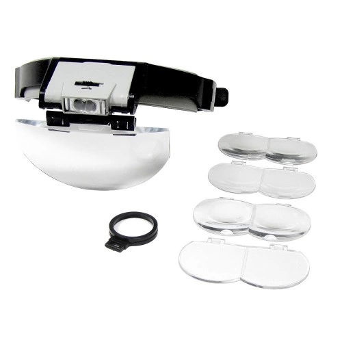 Lens Takmalı 5 Lenslı , Led Lambalı Şapka Tip Büyüteç - Lisinya Lens Takmalı 5 Lenslı , Led Lambalı Şapka Tip Büyüteç - Lisinya