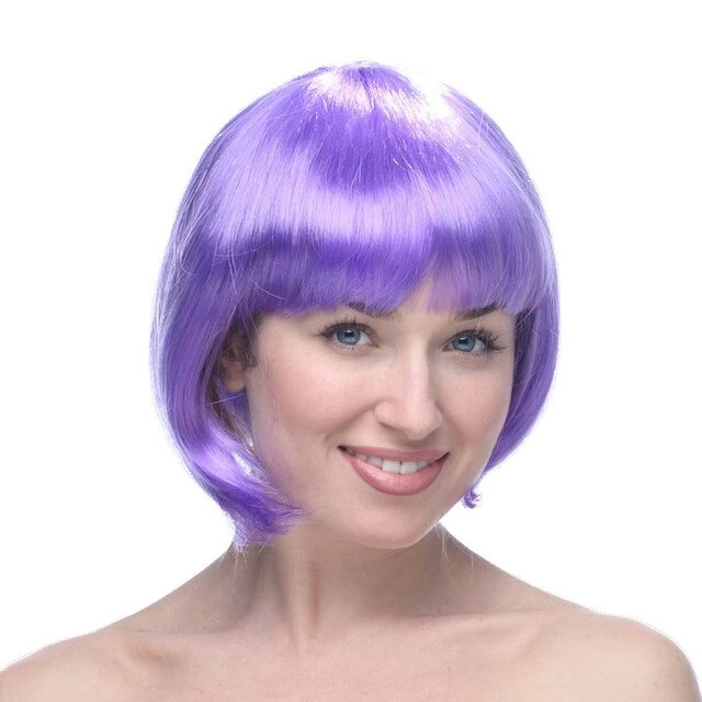 Lila Renk Kısa Model Parti Peruğu - Lila Renk Küt Saç - Lisinya Lila Renk Kısa Model Parti Peruğu - Lila Renk Küt Saç - Lisinya