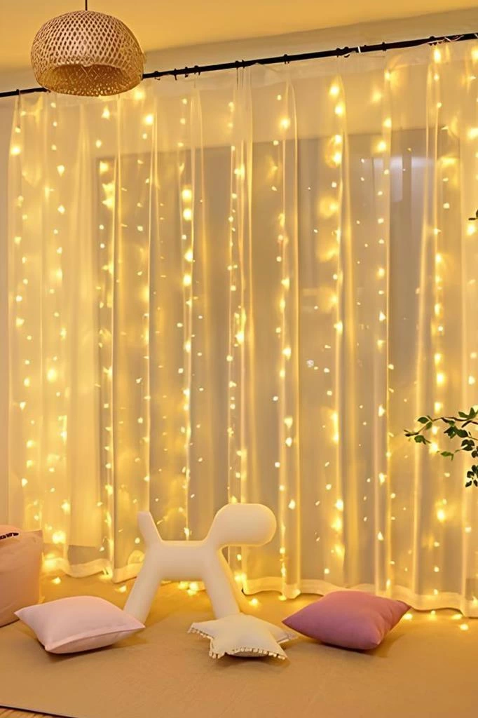 Lw-7 300 Ledli 10 Sarkıt Perde Led Işık, 8 Modlu Uzaktan Kumandalı, 3x3 Metre Peri Telli Led - Lisinya Lw-7 300 Ledli 10 Sarkıt Perde Led Işık, 8 Modlu Uzaktan Kumandalı, 3x3 Metre Peri Telli Led - Lisinya