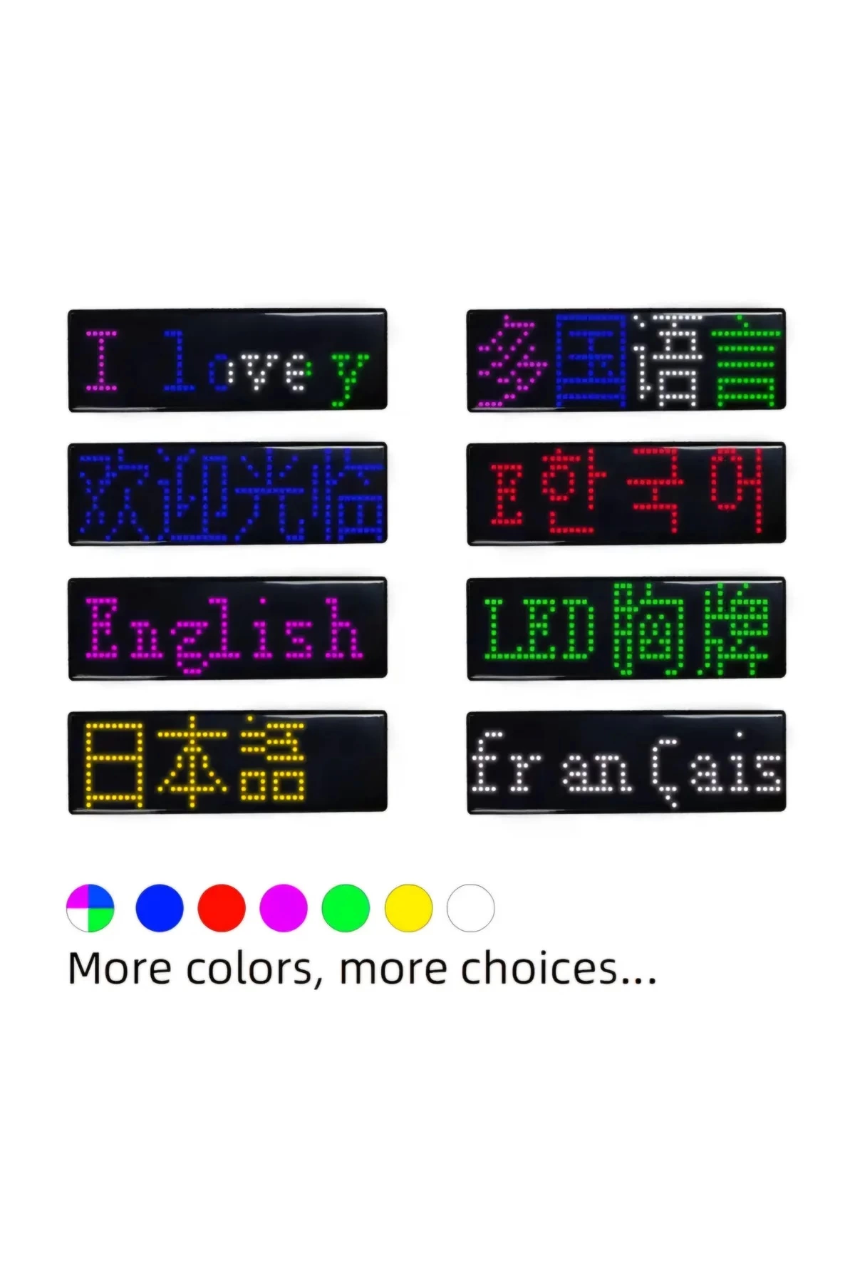 Matrix Kayan Led Yaka Rozeti Mobil Kontrollü Dijital Etiket 9×3cm - Lisinya Matrix Kayan Led Yaka Rozeti Mobil Kontrollü Dijital Etiket 9×3cm - Lisinya