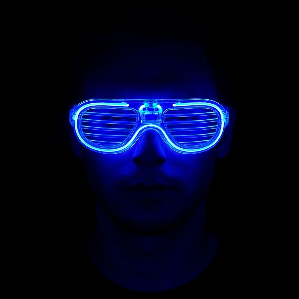 Mavi Led Işıklı Parti Gözlüğü - Neon Glow Şerit Gözlük 3 Modlu - Lisinya Mavi Led Işıklı Parti Gözlüğü - Neon Glow Şerit Gözlük 3 Modlu - Lisinya