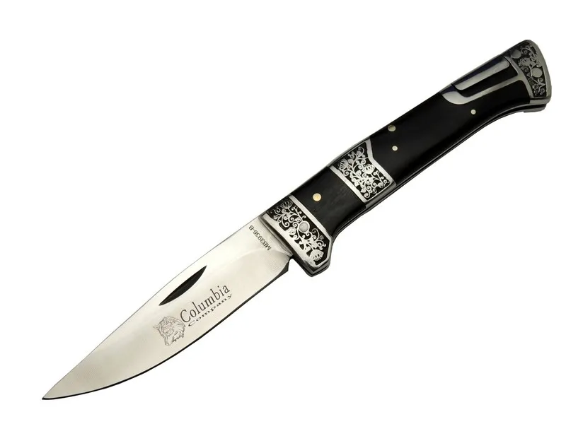 Mb3936b Siyah Av / Kamp Çakısı 20cm- Manuel, İşlemeli, Kemerlikli, Ahşap Sap - Lisinya Mb3936b Siyah Av / Kamp Çakısı 20cm- Manuel, İşlemeli, Kemerlikli, Ahşap Sap - Lisinya