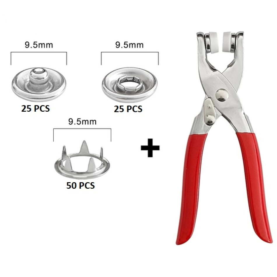 Metal Çıtçıtlı Düğme Pensesi Ve Düğmesi (25 Set) - Lisinya Metal Çıtçıtlı Düğme Pensesi Ve Düğmesi (25 Set) - Lisinya