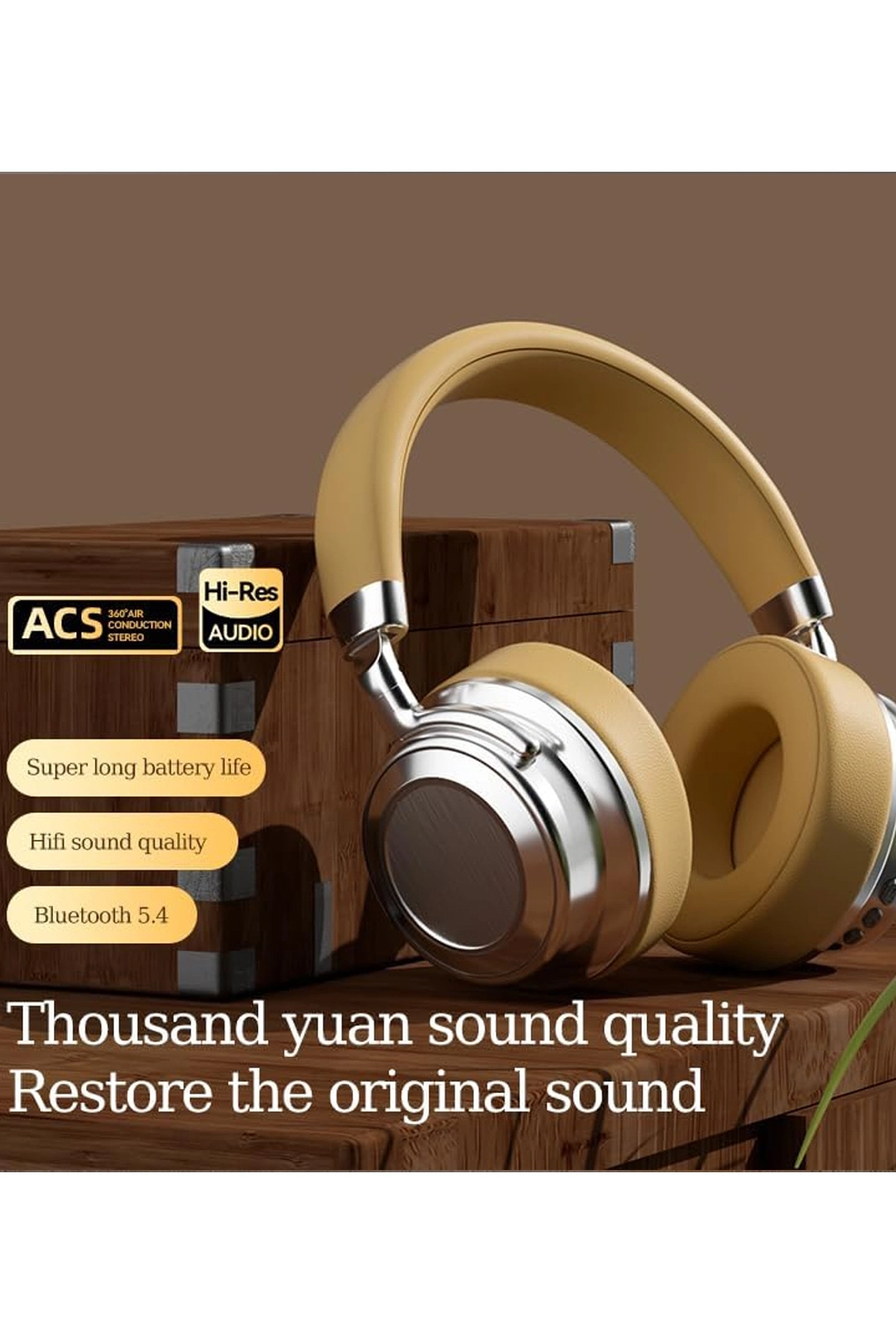 Metal Kulak Üstü Kablosuz Bluetooth Kulaklık Hybrid Anc Type-c Hızlı Şarj Bluetooth 6.0 - Lisinya