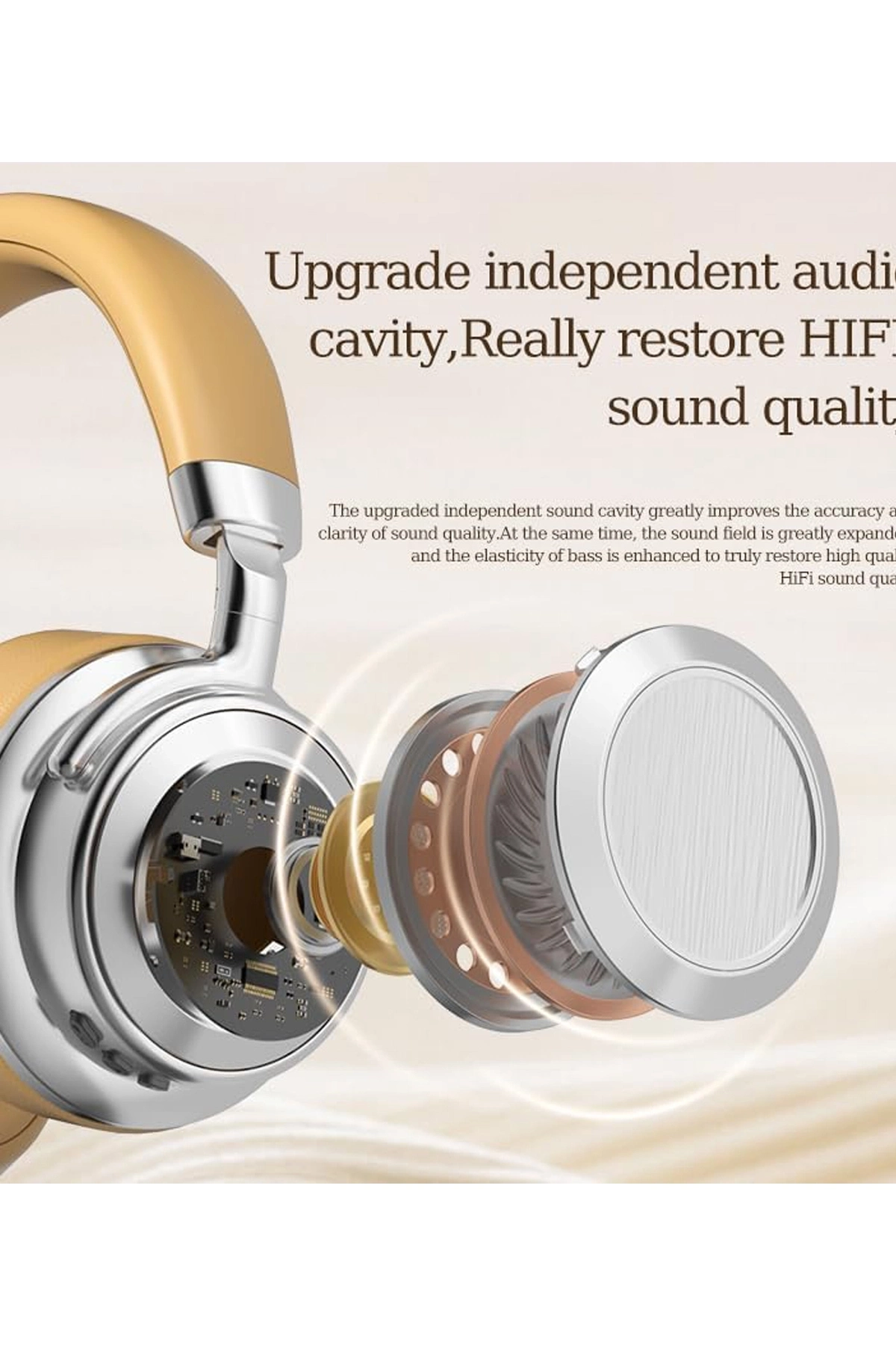 Metal Kulak Üstü Kablosuz Bluetooth Kulaklık Hybrid Anc Type-c Hızlı Şarj Bluetooth 6.0 - Lisinya