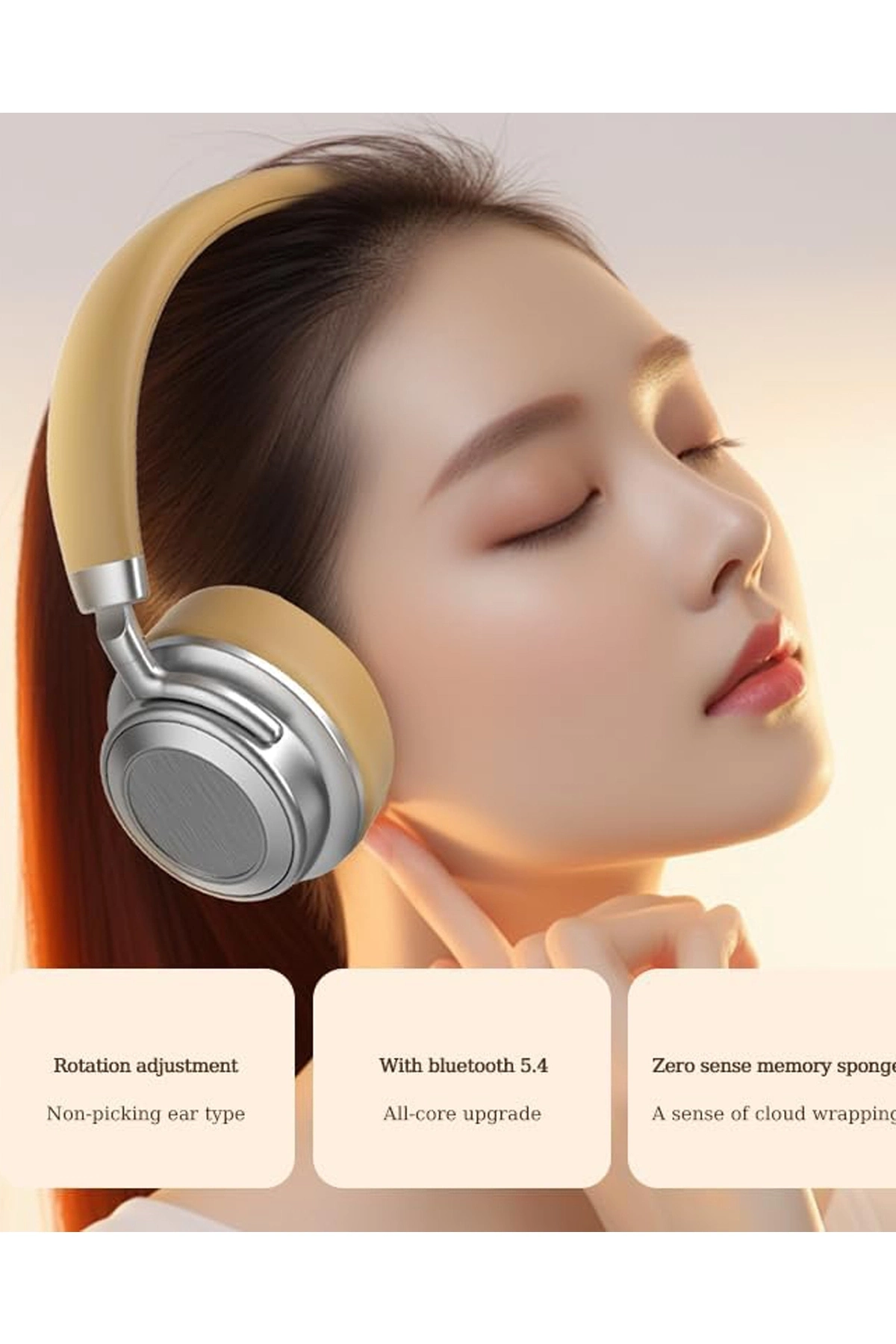 Metal Kulak Üstü Kablosuz Bluetooth Kulaklık Hybrid Anc Type-c Hızlı Şarj Bluetooth 6.0 - Lisinya