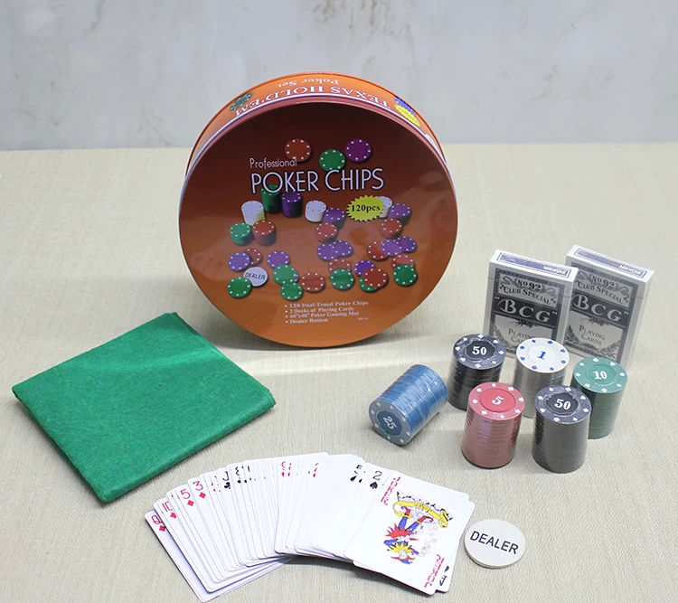 Metal Kutulu 120 Chip Ve 2 Adet İskambil  Kağit Setine Sahip Poker Oyunu Alk3535 - Lisinya