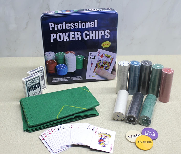 Metal Kutulu 400 Chip Ve 2 Adet İskambil  Kağit Setine Sahip Poker Oyunu Alk3538 - Lisinya