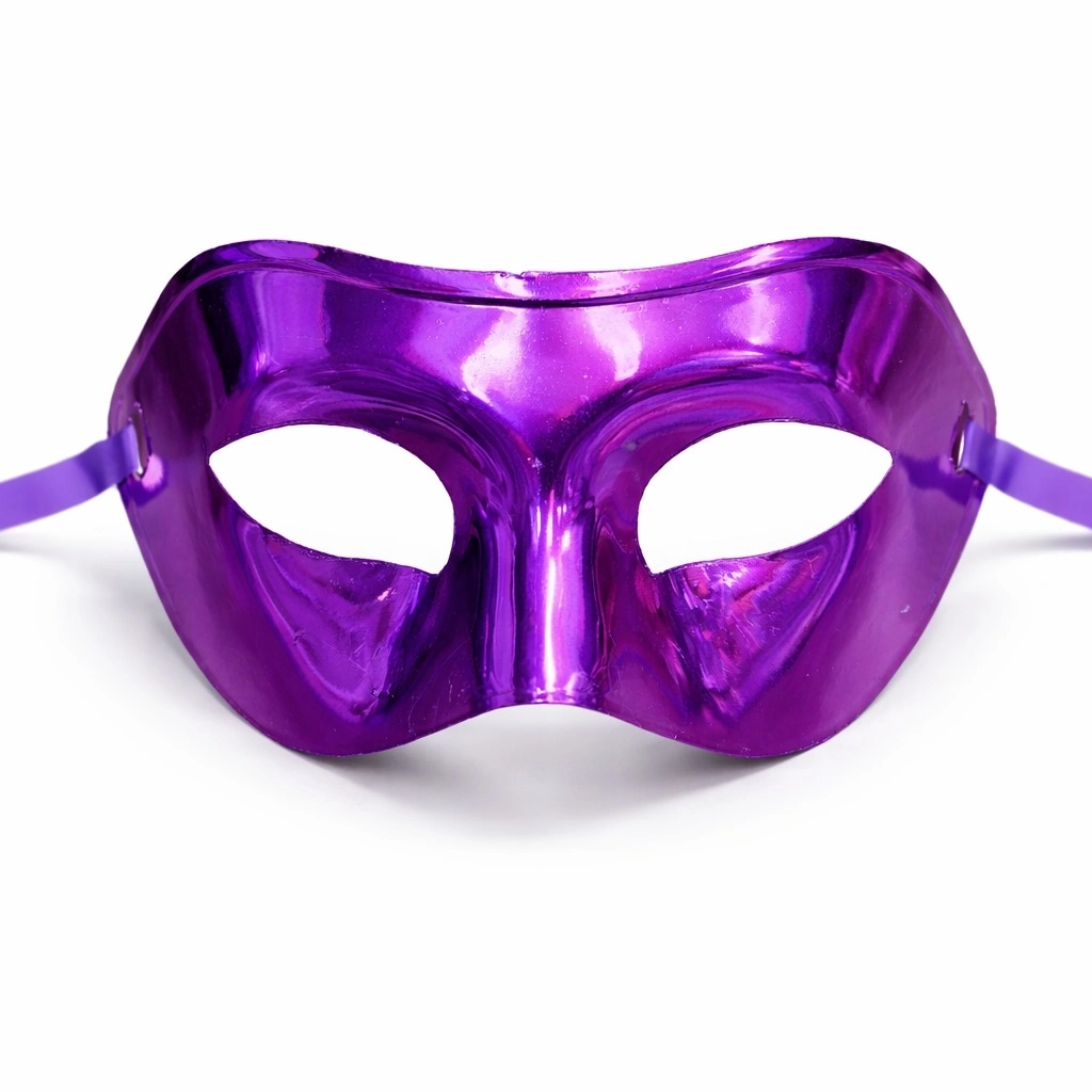 Metalize Parlak Parti Maskesi Mor Renk 16x7 Cm - Lisinya