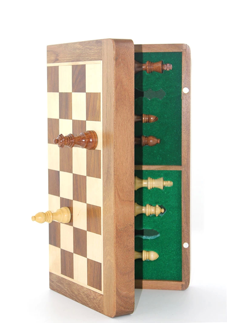 Mıknatıs Taşlı Ahşap Katlanabilir Kutulu Satranç Oyunu 35 Cm G224 - Lisinya