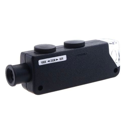 Mini 60x 100x Zoom Lens Odak Takı Led Cep Mikroskop Büyüteç - Lisinya