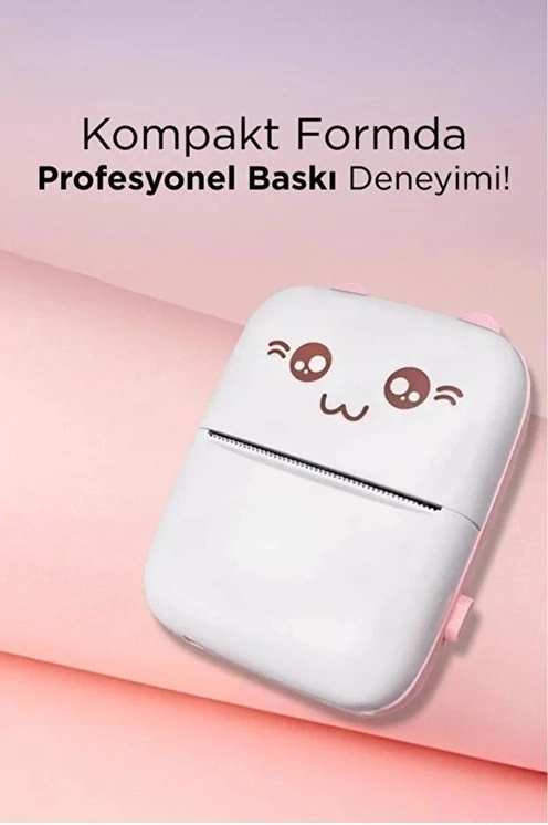 Mini Fotoğraf Yazıcı Kablosuz Etiket Yazıcı Baskı Makinesi Ios Android Uyumlu Termal Printer Pembe - Lisinya