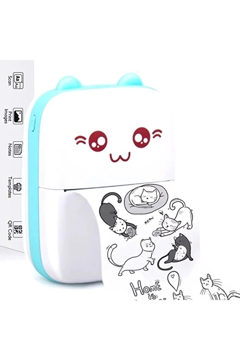 Mini Fotoğraf Yazıcı Kablosuz Etiket Yazıcı Baskı Makinesi Ios Android Uyumlu Termal Printer Pembe - Lisinya